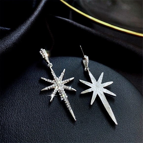 Any 2/$20! Crystal Pave Starburst Drop Earrings - Picture 6 of 12
